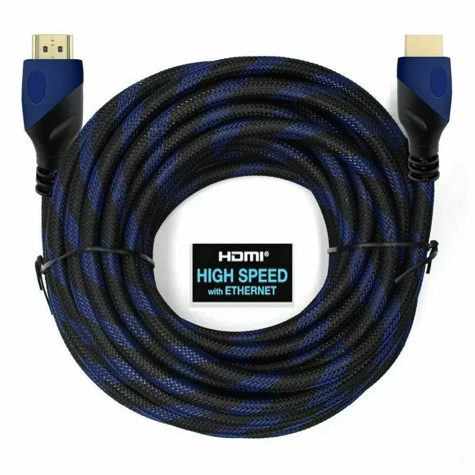 Lot of 100 x HDMI CABLE 10FT 1080P 3D TV PS3 XBOX LCD LED ETHERNET Blue