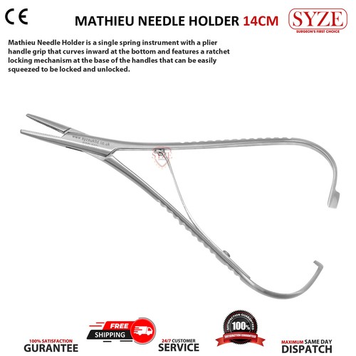Mathieu Porta Aghi 14cm Sutura Chirurgia Dentale Strumenti Singola Molla CE - Foto 3 di 3