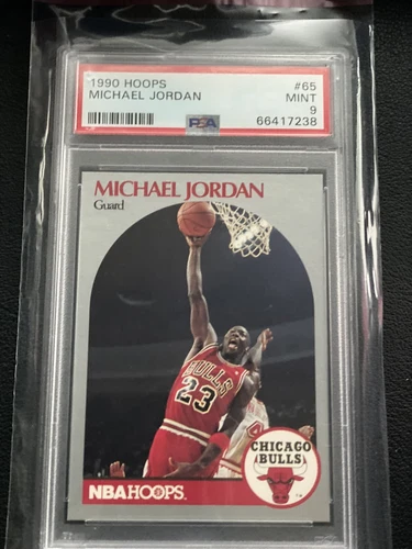 1990 NBA Hoops Michael Jordan Chicago Bulls card #65 PSA 9 MINT -HOF