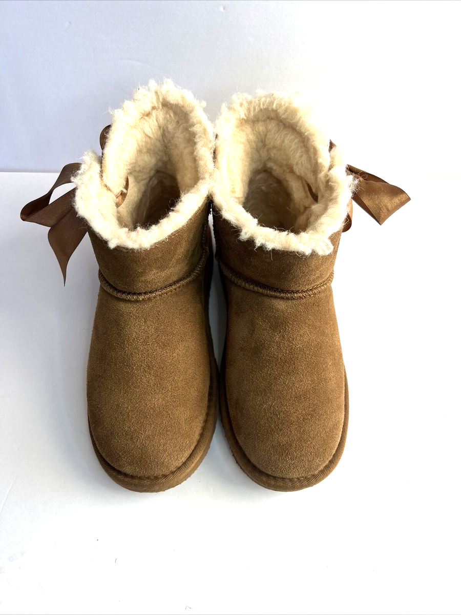 PAWZ By Bearpaw Girls Amelia II Tan Suede Ankle Boots Size Youth