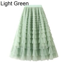 Jupe Midi Taille Haute En Tulle Tutu À Volants Volumineux A-Line Maille