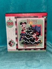 NEW Retro Holiday Puzzle Disney Mickey Minnie Mouse Happy Holiday Christmas Tree
