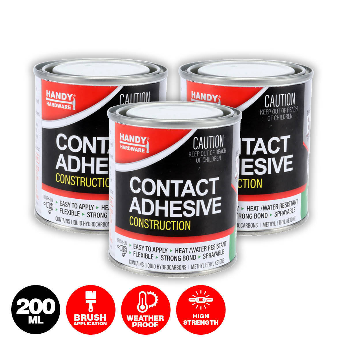 Handy Hardware 3PCE Adhesive Glue/Contact Weatherproof Strong Flexible