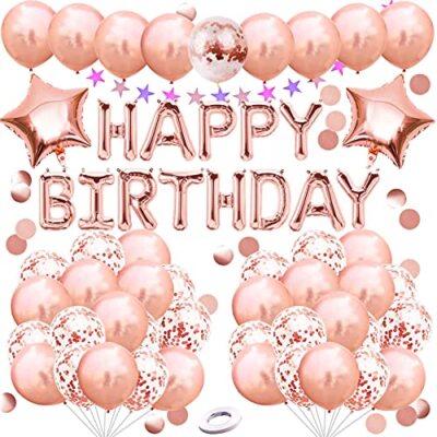 17 decorazioni di compleanno Happy Birthday Banner palloncini ghirlanda Cupcake Toppers viola numero 17 elio palloncino decorazioni di compleanno per 17 anni ragazzo ragazza forniture festa di