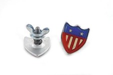 American Shield License Plate Bolt Set US Flag for Harley
