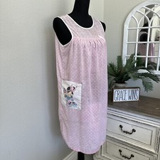 Vintage 80s Disney Minnie Mouse Junior Girls Size Dress Polka Dots Pink Midi