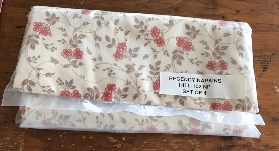 Victorian Heart Brand India 4 Place Mats 4 Napkins NEW Floral Regency Cotton - Image 3 of 4