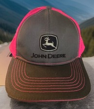 John Deere Unisex Snapback Hat Mesh Trucker Cap Pink, New Without Tags.