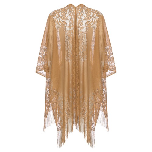 Women Blouse Evening Shrug Floral Lace Bolero Outdoor Shawl Wedding Cardigan - Picture 37 of 51
