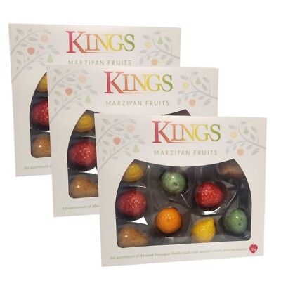 Kings Mandel Marzipan Früchte 135g Schachteln mit natürlich farbigen Leckereien