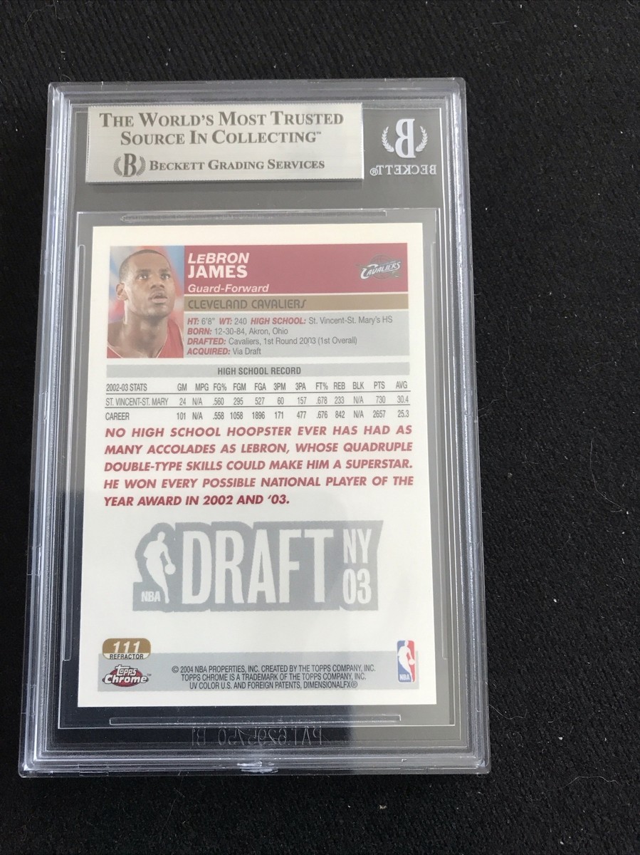 LeBron James 2003 Topps Chrome Rookie Refractor BGS 8 #111