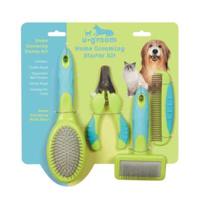 Dog and Cat Home Grooming Kit Slicker Rotating Pin Brush Comb Nail