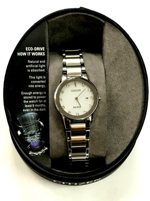 CITIZEN GA1050-51B AXIOM ECODRIVE WHITE DIAMOND DIAL SILVER STEEL WOMENS WATCH Citizen Axiom Diamond Eco Drive Steel Bracelet Watch GA1050-51B main image 3