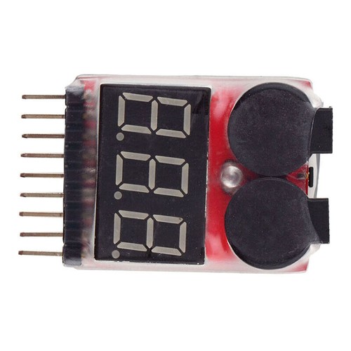 1-8S Buzzer Lipo Alarm Warner Schutz Checker Voltage Pieper LED Buzzer Z7V6 - Bild 7 von 10