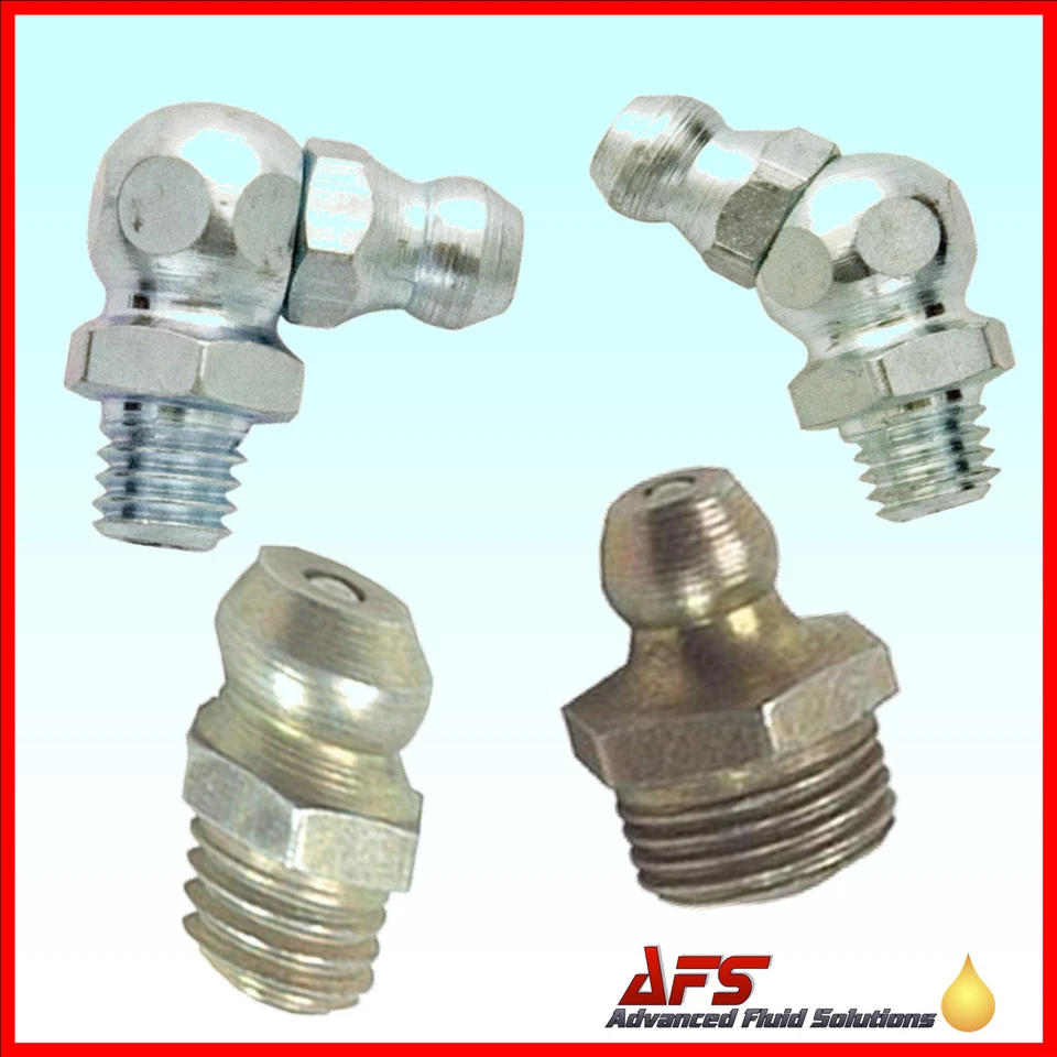 5 Pk of Hydraulic Grease Nipple Steel Zinc Plated Lubrication Fitting LUMATIC uk