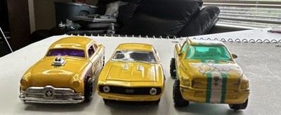 Castline Diecast Cars & Truck Lot of 3 - Yellow Green Mixed Vehicle Types