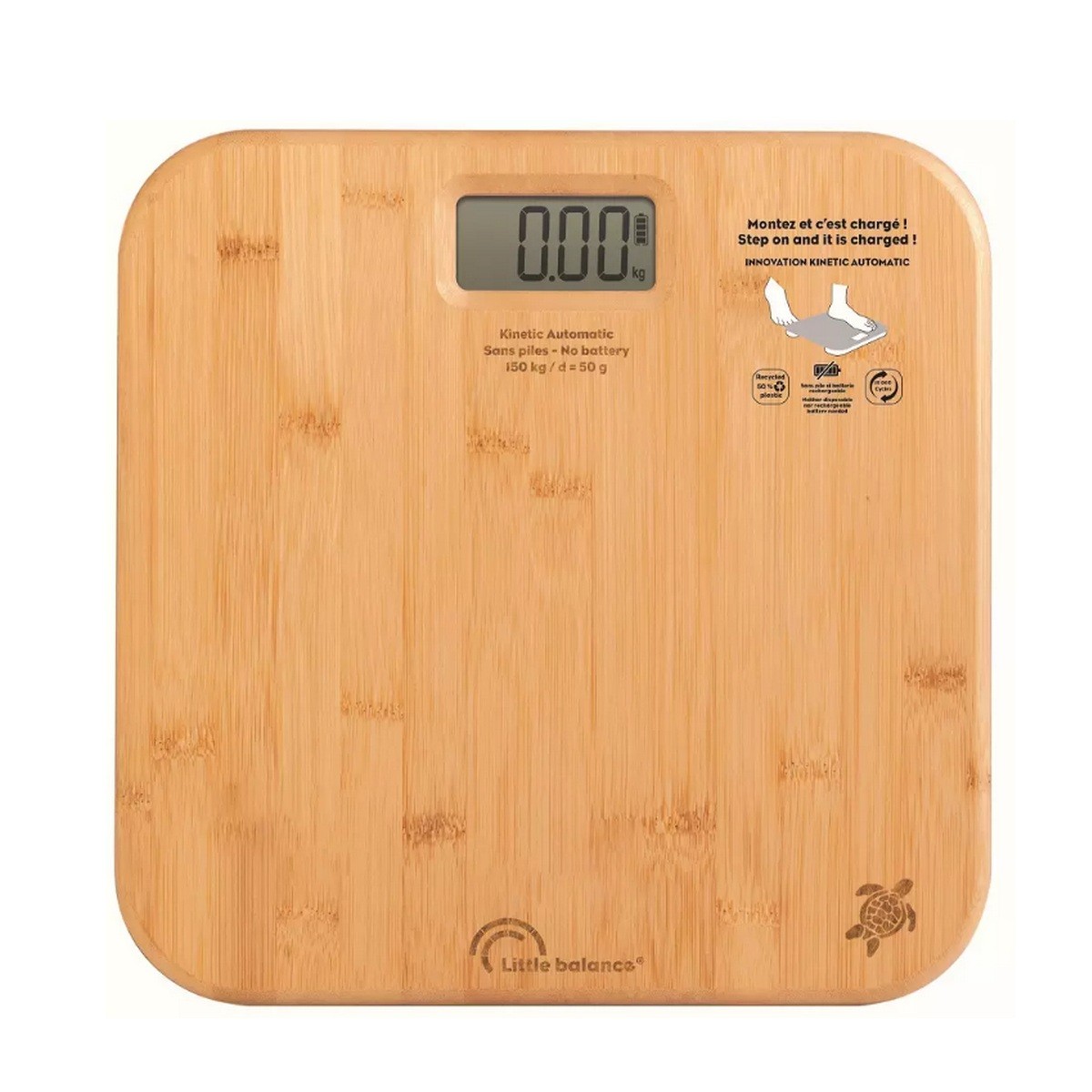 Pèse-personne en bois Little Balance 150kg balance connectée pour votre routine de bain