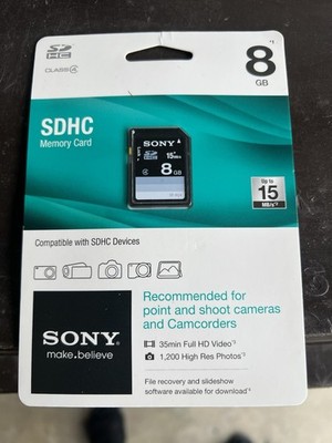 Sony 8GB SDHC Memory Card Class 4 High Speed File Recovery SF-8C4