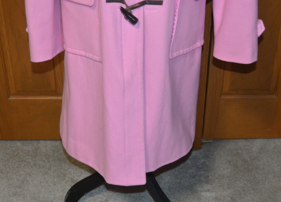 Abrigo de lona de lana para mujer de colección L ISAAC MIZRAHI botones de palanca casi nuevo con capucha Foto 4 de 4