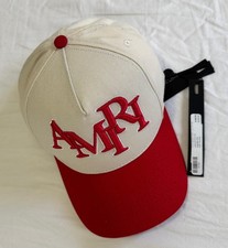 AMIRI Red Beige Adjustable Baseball Cap Men's Designer Casual One Size