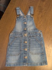 OshKosh B Gosh Girls Blue 4/4A Denim Button Front Skirt Overalls Vestback