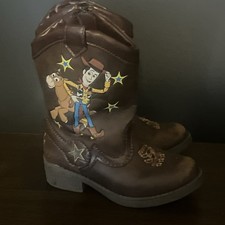 Disney Pixar TOY STORY JOSMO COWBOY BOOTS Woody Bullseye Toddler Sz 7 Brown