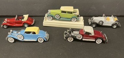 Lot of 5 Vintage Style - 1/43 Scale Die-Cast Cars Rio, Solido, Yatming For Parts