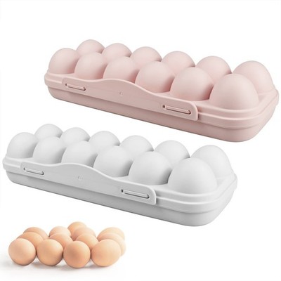 2 Pieces Egg Container For Refrigerator, 12 Grid Egg Storage Box with Lid, St...