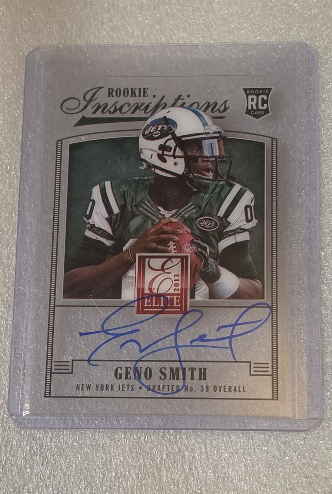 Geno Smith Panini Elite Rookie Inscriptions #1 Blue Ink
