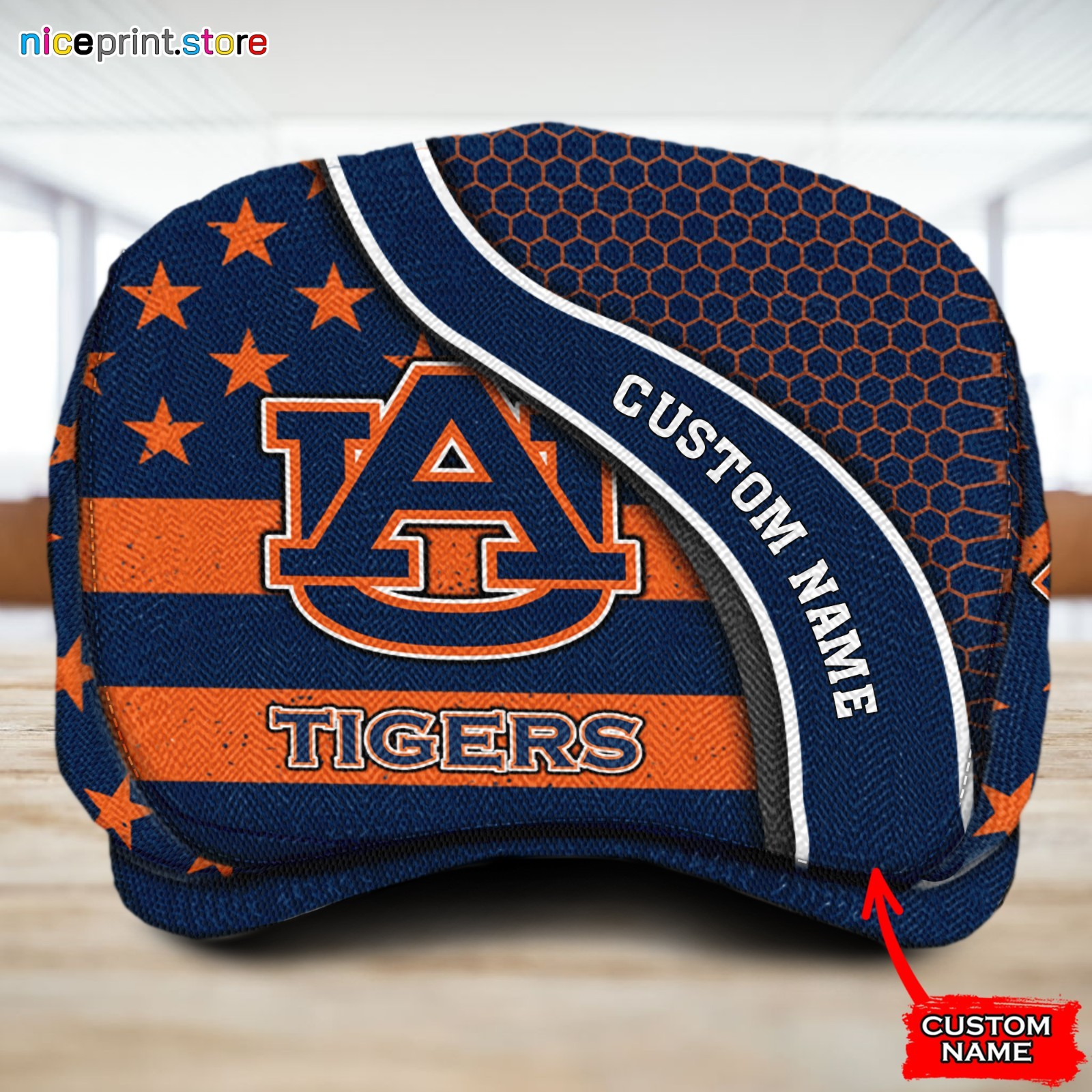 Auburn Team Tigers Jeff Cap NCAA Newsboy Cap Flat Cap NCAA Cap For Men 28