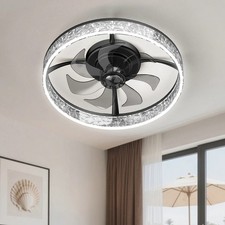 With Remote APP Control 20" Modern Fan Lights Flush Mount LED Ceiling Light kits