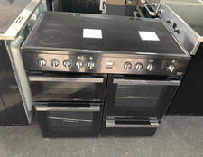 Flavel Milano 100cm Electric Range Cooker Black and Chrome MLN10CRK