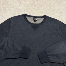 J.Crew Sweater Mens Medium Gray 100 Cotton Knit Crewneck Pullover Casual