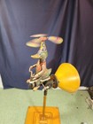 Vintage Lamp with  Tin Mechanical Wind-Up Duck on a Bike Toy.  One of a kind! — photo 7