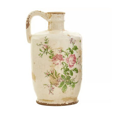 Nearly Natural 10" Tuscan Ceramic Floral Print Pitcher