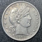 1905-S Barber Silver Half Dollar 50c AU Details