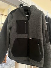 FIGS Women s Gray/Black On Shift Sherpa Fleece Jacket XL EXCELLENT CONDITION