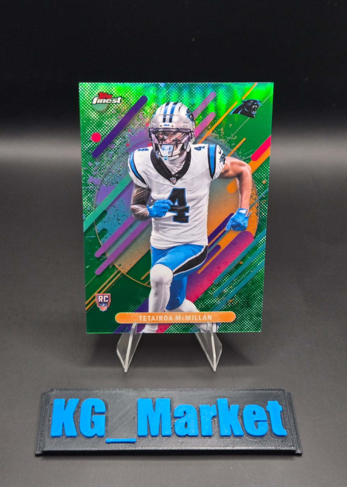 Tetairoa McMillan 2025 Topps Finest Football Rare Green Refractor 19 /25 #215