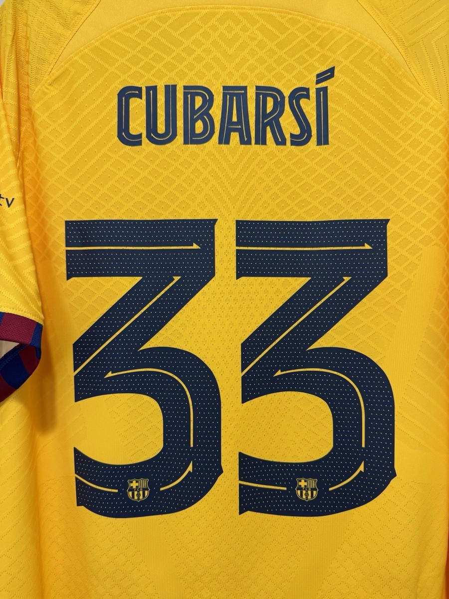 2023-24 バルセロナHOMEオーセン Mサイズ#33 CUBARSI Pau Cubarsi #33 Men's XL Nike FC Barcelona Senyera 4th