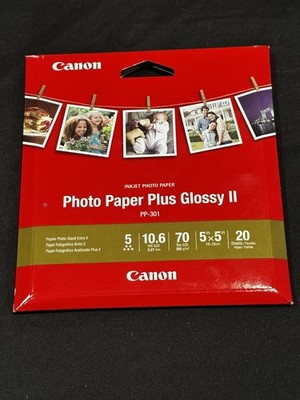 Canon Inkjet PHOTO PAPER PLUS Glossy II PP-301 5'' x 5'' 60 Sheets NEW SEALED
