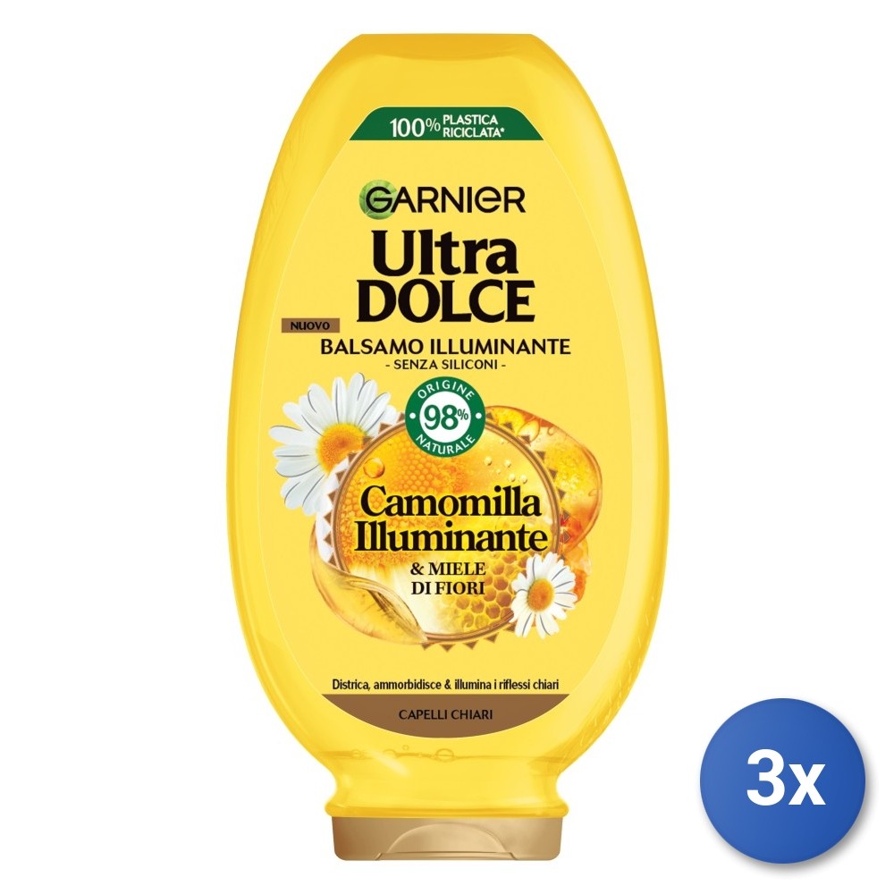 3X Ultradolce Garnier Conditioner 200 ML. Chamomile