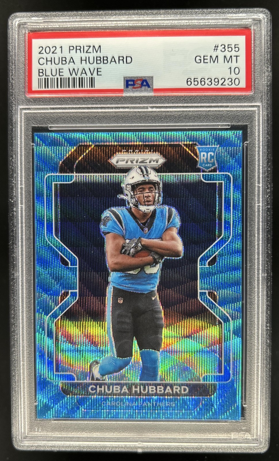 Chuba Hubbard Panini Prizm #355 Blue Wave