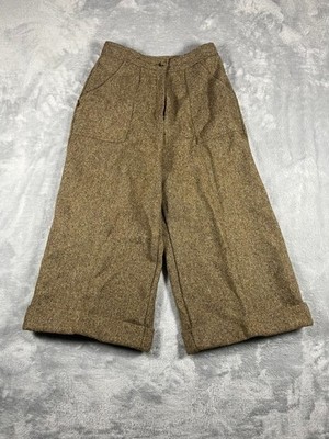 VTG What s In A Name High Rise Wool  Brown Pants Capri Style Size 13 70s Style