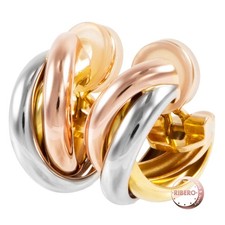 Orecchini Cartier Trinity modello classico oro rosa giallo bianco 18 carati con scatola