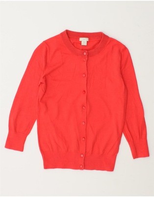 J. CREW Damen Strickjacke Pullover UK 2 2XS rot Baumwolle AR03