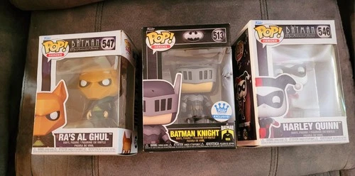 FunkoBatman, Three Pack #513 Batman Knight, #546, Harley Quinn #547 Ra's Al Ghul