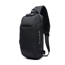 Men Sling Backpack - Anti-Theft Crossbody Bag with USB Charging Port, Waterpr...