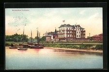 Cuxhaven, Hotel Continental, Boote, Ansichtskarte 1913 