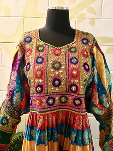 Afghan Kuchi Dress w/ Shawl-Lovely Silk For Wedding or Special Occasion 2 Pcs