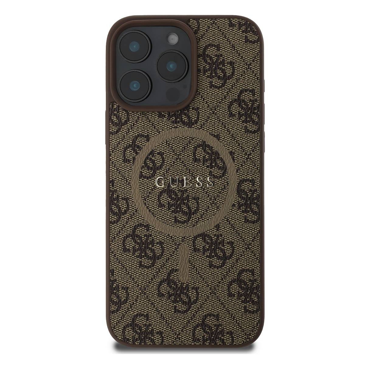 Coque Guess iPhone 16 Pro marron finie contre les rayures